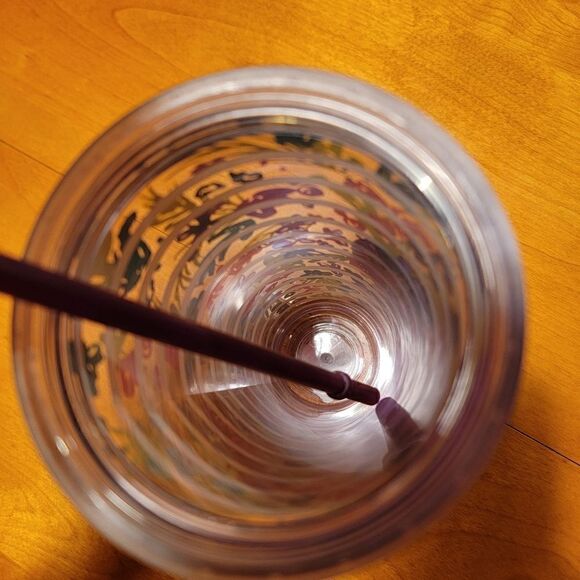 RARE Starbucks 2017 Starbucks 24oz Venti Cold Cup Tumbler Flower Floral Stripes - Picture 5 of 6